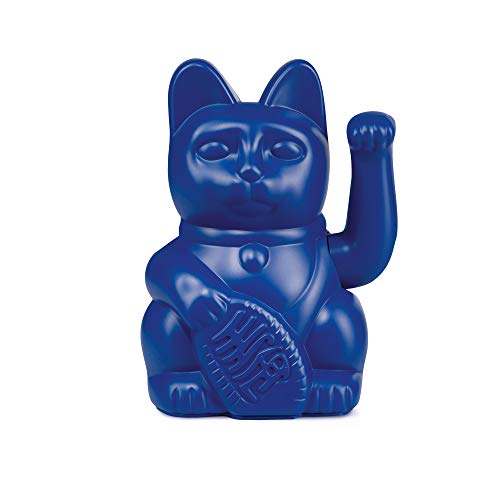 Lucky Cat Dark Blue - dunkelblaue Winkekatze | Japanische Deko-Katze in angesagtem Farbton 15 cm groß von DONKEY