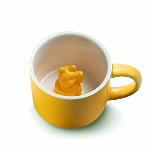 MANEKI NEKO Lucky Mug Deep Yellow | Tasse mit Winkekatze Lucky Cat Glückstasse Kaffeebecher Teebecher von DONKEY