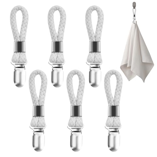DONOONIS 6 Stück Handtuch Aufhänger,Handtuch Clips Zum Aufhängen,Handtuchclips mit Schlaufe,Multifunktions GeschirrtuchclipsHandtuchhalter Clips,Handtuch Klammern für Kücher,Bad,Haushalt,Balkon(Weiß) DONOONIS 6 Stück Handtuch Aufhänger,Handtuch Clips Zum Aufhängen,Handtuchclips mit Schlaufe,Multifunktions GeschirrtuchclipsHandtuchhalter Clips,Handtuch Klammern für Kücher,Bad,Haushalt,Balkon(Weiß) von DONOONIS
