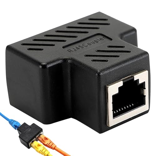 Ethernet-Kabelsplitter RJ45, 1 auf 2 Ports, Adapter mit zwei RJ45-Steckdosen, 2 RJ45-Stecker, 2 Stück, doppelte Ethernet-Buchse für Cat5, Cat5e, Cat6, Cat7 Ethernet-Kabelsplitter RJ45, 1 auf 2 Ports, Adapter mit zwei RJ45-Steckdosen, 2 RJ45-Stecker, 2 Stück, doppelte Ethernet-Buchse für Cat5, Cat5e, Cat6, Cat7 von DONOONIS