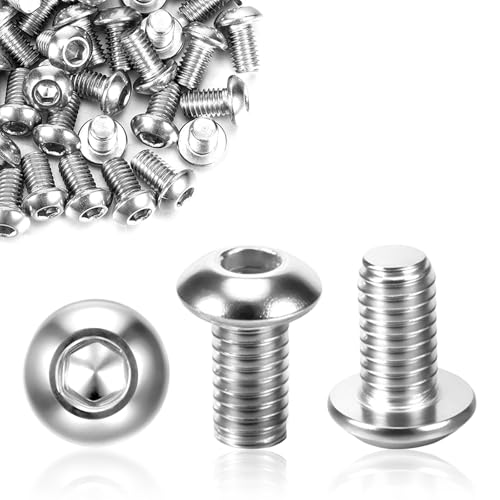 100 Stück Linsenkopfschrauben M3 x 10mm, Edelstahlschrauben, m3 Schrauben, Linsenkopfschrauben mit Innensechskant für Möbelmontage, Metallverbindung, Holzbearbeitungsprojekte von DONQTWAY