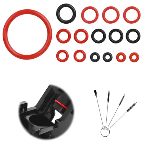 15 Stück Dichtungsringe, Dichtung O Ringe für Saeco Philips Kaffeevollautomat, Silikon Dichtungsringe mit Reinigungsbürste, Kompatibel mit Spidem Gaggia für Brühgruppe, Supportventil, Auslaufventil von DONQTWAY