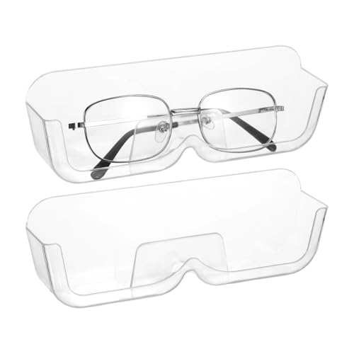 2 Stück Brillenhalter Wand, Transparent Brillenhalter, Sonnenbrillen Aufbewahrung, Brillenständer, Brillenaufbewahrung, Sonnenbrillenhalter Wand, Brillenablage Organizer zum Aufhängen von Brille von DONQTWAY
