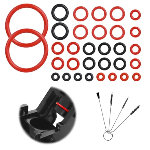30 Stück Dichtungsringe, Dichtung O Ringe für Saeco Philips Kaffeevollautomat, Silikon Dichtungsringe mit Reinigungsbürste, Kompatibel mit Spidem Gaggia für Brühgruppe, Supportventil, Auslaufventil von DONQTWAY