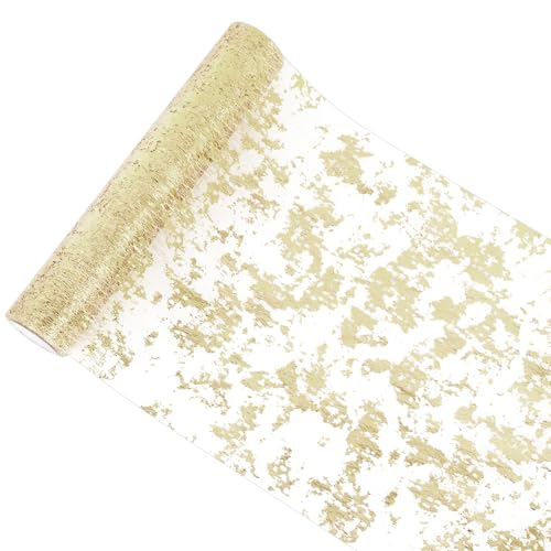Tischläufer Champagner Gold, Glänzendes Tischband 2.8 x 4.6m, Tischdecke Geburtstag, Tischdeko Geburtstag, Tischläufer Hochzeit, Dekostoff mit Goldfolie für Weihnachten, Babyparty, Taufe Tischläufer Champagner Gold, Glänzendes Tischband 2.8 x 4.6m, Tischdecke Geburtstag, Tischdeko Geburtstag, Tischläufer Hochzeit, Dekostoff mit Goldfolie für Weihnachten, Babyparty, Taufe von DONQTWAY