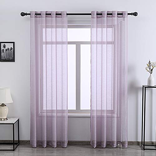 DONREN 244 cm strukturierte transparente Vorhänge für Schlafzimmer, luxuriös, weich, langlebig, mit Ösen, 2 Paneele, Lavendelviolett DONREN 244 cm strukturierte transparente Vorhänge für Schlafzimmer, luxuriös, weich, langlebig, mit Ösen, 2 Paneele, Lavendelviolett von DONREN