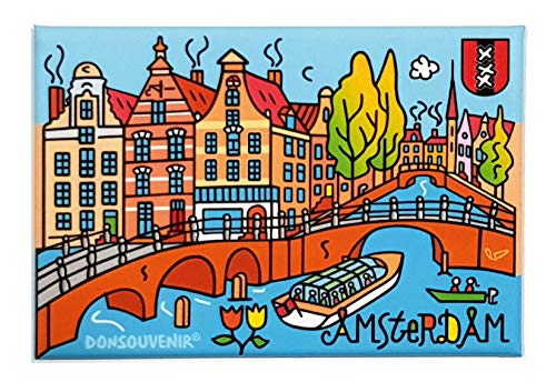 Amsterdam Magnet FÜR KUHLSCHRANK. Modell: Stadt DER WASSERKANÄLE. DONSOUVENIR von DONSOUVENIR