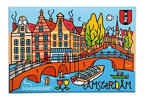 Amsterdam Magnet FÜR KUHLSCHRANK. Modell: Stadt DER WASSERKANÄLE. DONSOUVENIR von DONSOUVENIR