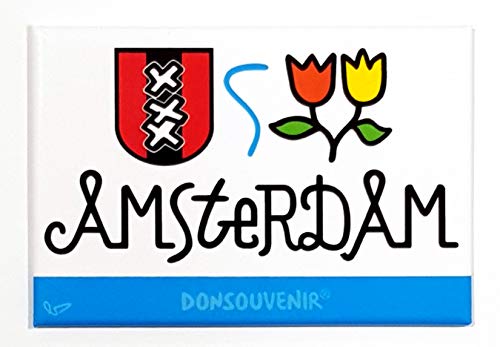 Amsterdam Magnet. Modell: Logo. KÜHLSCHRANKMAGNET Souvenir von DONSOUVENIR