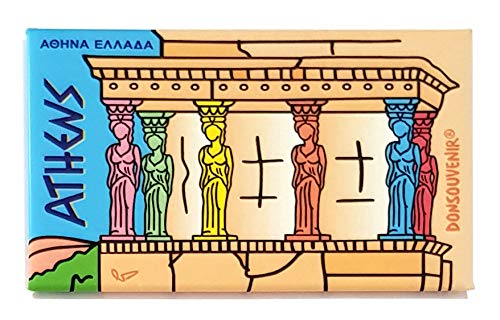Athen Magnet. Modell KÜHLSCHRANKMAGNET: KARIATIDEN DER Farben von DONSOUVENIR