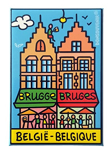 BRÜGGE KÜHLSCHRANKMAGNET. Modell: HÄUSER DER Stadt BRÜGGE IN FLANDERN (Belgien) von DONSOUVENIR