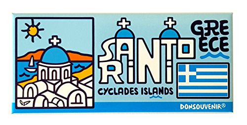 Big Magnet Santorini · Modell: GRIECHISCHE Inseln· Magnet FÜR KÜHLSCHRANK. DONSOUVENIR. von DONSOUVENIR
