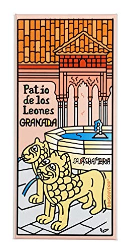Granada Magnet. Modell: Hof DER LÖWEN. KÜHLSCHRANKMAGNET Souvenir von DONSOUVENIR