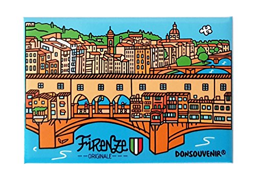 Magnet Firenze (Florenz-Italien). Modell: Ponte Vecchio. Magnet FÜR DEN KÜHLSCHRANK. DONSOUVENIR. von DONSOUVENIR