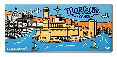 Marseille KÜHLSCHRANKMAGNET Frankreich. Modell: Hafen VON Marseille. Großes Format von DONSOUVENIR