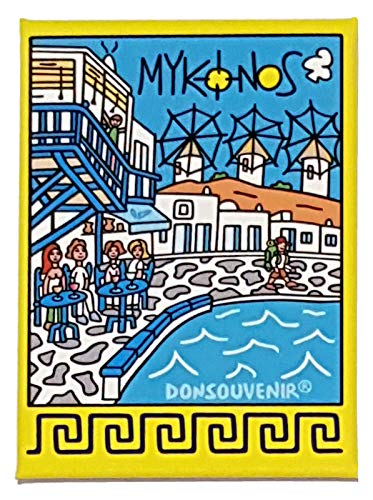 Mykonos KÜHLSCHRANKMAGNET. Magnet Modell: Mykonos CYCLADA-Inseln. GRIECHENLAND von DONSOUVENIR