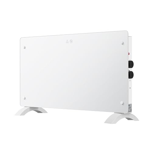 DONYER POWER 1500W Konvektor-Heizung, ultradünne Wandmontage oder freistehend, ultra-weiße Glasscheibe von DONYER POWER