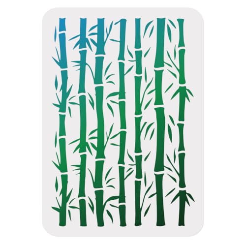 1 Stück Bambus Wandschablone Zum Malen 29.7 x 21cm Wiederverwendbare Kunststoffschablone Bambuszweigen Zum Holzbrennen Malvorlagen DIY Bastelkunst Schablone Auf Holz Stoff Leinwand Möbel von DOODLREAM