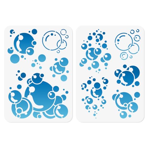 2 Stück Blasenschablonen Malen 29.7 x 21cm Wiederverwendbare Schablone Zeichnen von Seifenblasen Aus Kunststoff DIY Handwerk Farbe Vorlagen Wand Home Decor Holz Brennen Leinwand Journal von DOODLREAM