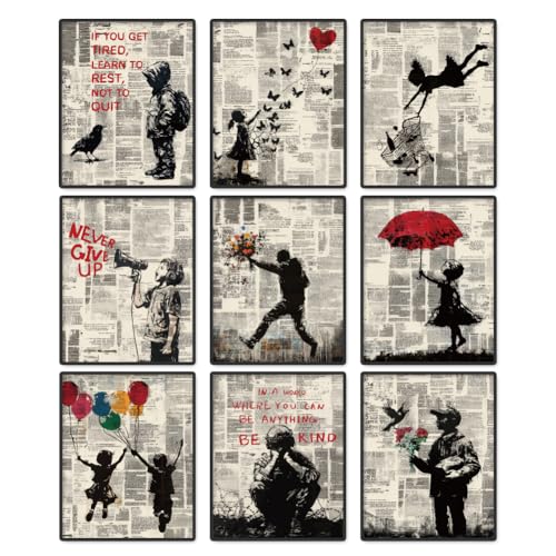 9 Packung Ungerahmte Wasserdichte Banksy Wandkunst Auf Leinwand Inspirierende Zitate Never Give Up Not To Quit 20x25cm Großes Leinwand Wandposter Zuhause Büro Klassenzimmer Schlafzimmer Wohnzimmer 9 Packung Ungerahmte Wasserdichte Banksy Wandkunst Auf Leinwand Inspirierende Zitate Never Give Up Not To Quit 20x25cm Großes Leinwand Wandposter Zuhause Büro Klassenzimmer Schlafzimmer Wohnzimmer von DOODLREAM