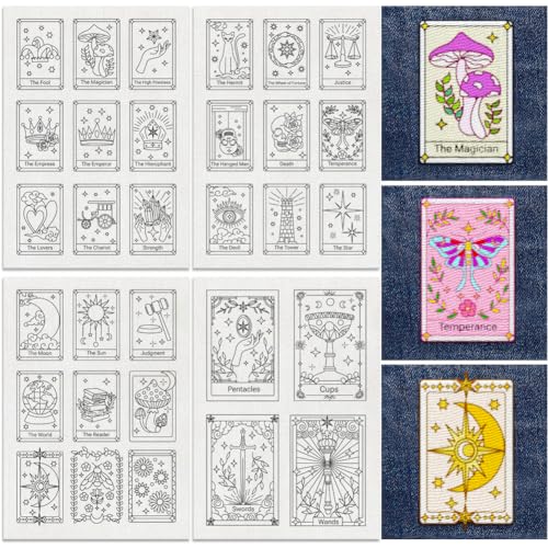 DOODLREAM 31 Stück Tarotkarten Stickmuster Stabilisator 21 x 29.7 cm Hexe Mystischer Wasserlöslicher Stick und Stichstickaufkleber 4 Blatt Stickpapier Zum Handnähen und Selbermachen. DOODLREAM 31 Stück Tarotkarten Stickmuster Stabilisator 21 x 29.7 cm Hexe Mystischer Wasserlöslicher Stick und Stichstickaufkleber 4 Blatt Stickpapier Zum Handnähen und Selbermachen. von DOODLREAM