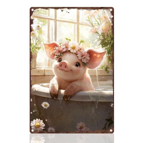 DOODLREAM Badezimmer Blechschilder 30x20cm Metallschild mit Süßem Rosa Schweinchen Retro Wanddekoration Baden Vintage Tier Wandkunst Poster für Badezimmer Toilette Zuhause Clubs Dekoration Geschenk DOODLREAM Badezimmer Blechschilder 30x20cm Metallschild mit Süßem Rosa Schweinchen Retro Wanddekoration Baden Vintage Tier Wandkunst Poster für Badezimmer Toilette Zuhause Clubs Dekoration Geschenk von DOODLREAM