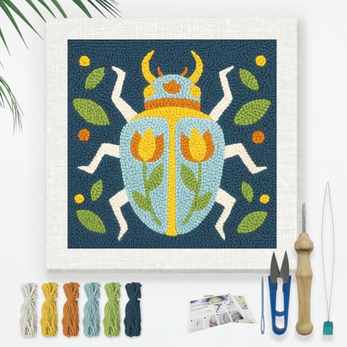 DOODLREAM Blumenkäfer DIY Punch Needle Stickset für Erwachsene und Anfänger 24cm Süßes Insekten Stanz und Nähset für Anfänger mit Rahmen Stoffmuster Einfädler Garn Lochnadel DOODLREAM Blumenkäfer DIY Punch Needle Stickset für Erwachsene und Anfänger 24cm Süßes Insekten Stanz und Nähset für Anfänger mit Rahmen Stoffmuster Einfädler Garn Lochnadel von DOODLREAM