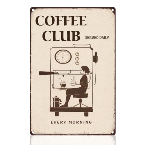 DOODLREAM Coffee Club Blechschild Retro Metall Wanddekoration 20 x 30 cm Coffee Served Daily Vintage Wandkunst Poster für Zuhause Café Zimmer Bar Küche Männerhöhle Dekoration Geschenk DOODLREAM Coffee Club Blechschild Retro Metall Wanddekoration 20 x 30 cm Coffee Served Daily Vintage Wandkunst Poster für Zuhause Café Zimmer Bar Küche Männerhöhle Dekoration Geschenk von DOODLREAM