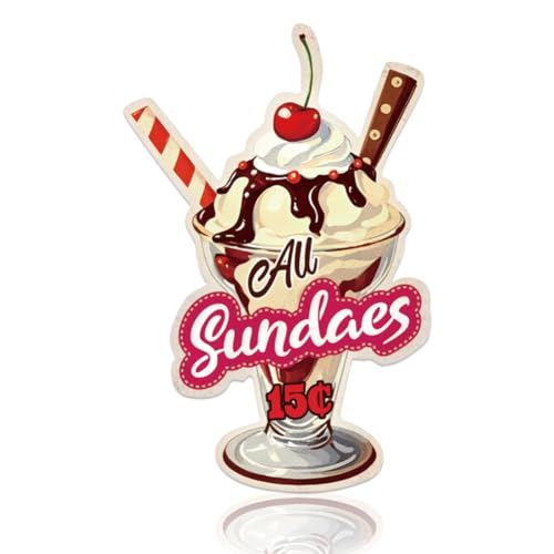 DOODLREAM Eiscreme Blechschild Retro Metall Wanddekoration 22.7 x 34.5 cm Sundae 15 Cents Shop Diner Vintage Wandkunst Poster für Zuhause Café Zimmer Bar Küche Männerhöhle Dekoration Geschenk DOODLREAM Eiscreme Blechschild Retro Metall Wanddekoration 22.7 x 34.5 cm Sundae 15 Cents Shop Diner Vintage Wandkunst Poster für Zuhause Café Zimmer Bar Küche Männerhöhle Dekoration Geschenk von DOODLREAM