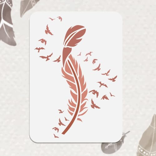 DOODLREAM Feder Zu Vögel Schablone zum Malen Federschablone Zeichenvorlage Vogel DIY Bastelvorlage für Wand Heimdekoration Holzbrennkarte Tagebuch Leinwand 29.7 × 21 cm DOODLREAM Feder Zu Vögel Schablone zum Malen Federschablone Zeichenvorlage Vogel DIY Bastelvorlage für Wand Heimdekoration Holzbrennkarte Tagebuch Leinwand 29.7 × 21 cm von DOODLREAM