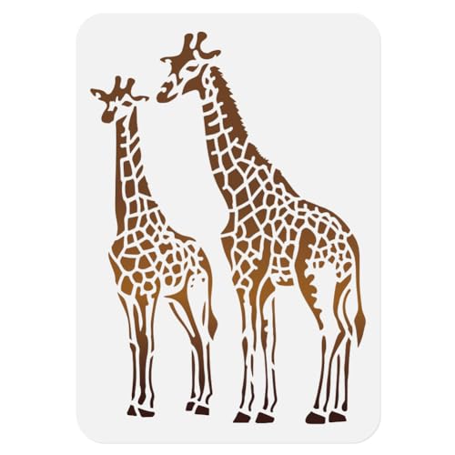 Giraffen Tierschablone Zum Malen Größe A4 wiederverwendbare Giraffen Schablone Aus Kunststoff Zum Malen Auf Wänden Holz Möbeln Stoffen Und Leinwand DIY Bastelschablone von DOODLREAM