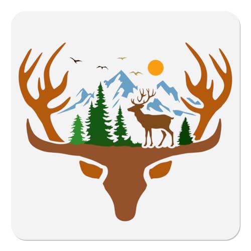 DOODLREAM Hirschkopf Schablone zum Malen Waldtier Schablone Zeichenvorlage Hirsch Im Wald DIY Bastel Malvorlage für Wand Heimdekoration Holzbrennkarte Tagebuch Leinwand 30 × 30 cm DOODLREAM Hirschkopf Schablone zum Malen Waldtier Schablone Zeichenvorlage Hirsch Im Wald DIY Bastel Malvorlage für Wand Heimdekoration Holzbrennkarte Tagebuch Leinwand 30 × 30 cm von DOODLREAM