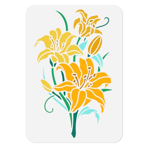30 x 30cm Große Lilien Wandschablonen Wiederverwendbare Schablonen Aus Kunststoff Mit Blühenden Lilien Zum Malen Auf Holz Wänden Böden Fliesen Stoffen Glas Möbeln Blumen DIY Vorlage 30 x 30cm Große Lilien Wandschablonen Wiederverwendbare Schablonen Aus Kunststoff Mit Blühenden Lilien Zum Malen Auf Holz Wänden Böden Fliesen Stoffen Glas Möbeln Blumen DIY Vorlage von DOODLREAM