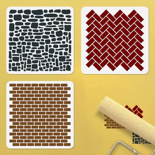DOODLREAM Schablone mit Diagonalen Ziegelmustern zum Malen von Mosaikschablonen Zeichenvorlage 3 Stück DIY Handwerk Farbe Vorlage für Wand Home Decor Holz Brennen Karte Journal Leinwand 30 × 30 cm DOODLREAM Schablone mit Diagonalen Ziegelmustern zum Malen von Mosaikschablonen Zeichenvorlage 3 Stück DIY Handwerk Farbe Vorlage für Wand Home Decor Holz Brennen Karte Journal Leinwand 30 × 30 cm von DOODLREAM