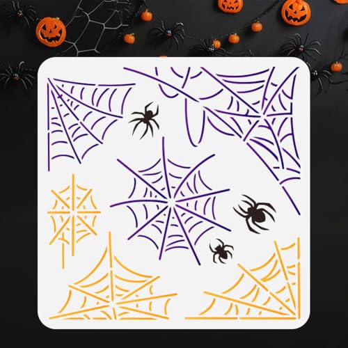 DOODLREAM Spinnennetz Schablone zum Malen Gruselige Halloween Schablone Zeichenvorlage Spinnennetz Silhouette DIY Bastel und Malvorlage für Wand Heimdekoration Holz Tagebuch Leinwand 30 × 30 cm DOODLREAM Spinnennetz Schablone zum Malen Gruselige Halloween Schablone Zeichenvorlage Spinnennetz Silhouette DIY Bastel und Malvorlage für Wand Heimdekoration Holz Tagebuch Leinwand 30 × 30 cm von DOODLREAM