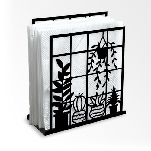 DOODLREAM Topfpflanze Dekorativer Serviettenhalter Aus Schwarzem Metall für Tisch 13.5 x 12.5 x 5 cm Stehender Serviettenhalter für Zuhause Küche Restaurant Picknick Party Kaffeebar Esszimmer DOODLREAM Topfpflanze Dekorativer Serviettenhalter Aus Schwarzem Metall für Tisch 13.5 x 12.5 x 5 cm Stehender Serviettenhalter für Zuhause Küche Restaurant Picknick Party Kaffeebar Esszimmer von DOODLREAM