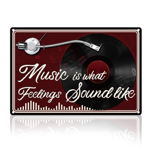 Doodlream Schallplatten Blechschild Retro Metall Wanddekoration 20 x 30 cm Music Is What Feelings Sound Like Wandkunst Poster für Kaffee Cafés Galerie Männerhöhle Plattenzimmer Studio Dekor Geschenk Doodlream Schallplatten Blechschild Retro Metall Wanddekoration 20 x 30 cm Music Is What Feelings Sound Like Wandkunst Poster für Kaffee Cafés Galerie Männerhöhle Plattenzimmer Studio Dekor Geschenk von DOODLREAM