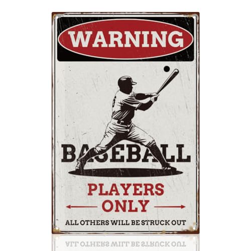 DOODLREAM Wanddeko Nur Baseballspieler Warnung Baseball Blechschild Vintage Metall Kunst Sports Retro Baseball Poster Geschenk für Bruder Zimmer Wanddeko 20 x 30 cm DOODLREAM Wanddeko Nur Baseballspieler Warnung Baseball Blechschild Vintage Metall Kunst Sports Retro Baseball Poster Geschenk für Bruder Zimmer Wanddeko 20 x 30 cm von DOODLREAM
