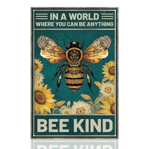 DOODLREAM Wanddeko Sonnenblume und Biene Blechschild In Einer Welt, in Der Sie Alles Sein Können, Seien Sie Freundlich Blechschild für Home Büro Wand 20 x 30 cm DOODLREAM Wanddeko Sonnenblume und Biene Blechschild In Einer Welt, in Der Sie Alles Sein Können, Seien Sie Freundlich Blechschild für Home Büro Wand 20 x 30 cm von DOODLREAM