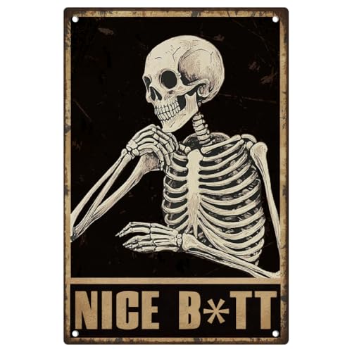 DOODLREAM Wanddeko Vintage Schädel Blechschild Schönes Gesäß Skelett Retro Poster Geschenk für Badezimmer Wanddeko 20 x 30 cm DOODLREAM Wanddeko Vintage Schädel Blechschild Schönes Gesäß Skelett Retro Poster Geschenk für Badezimmer Wanddeko 20 x 30 cm von DOODLREAM