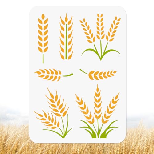 DOODLREAM Weizenschablone zum Malen Weizenernte Schablone Zeichenvorlage Herbst DIY Bastel Malvorlage für Wand Heimdekoration Holzbrennkarte Tagebuch Leinwand 21 × 29.7 cm DOODLREAM Weizenschablone zum Malen Weizenernte Schablone Zeichenvorlage Herbst DIY Bastel Malvorlage für Wand Heimdekoration Holzbrennkarte Tagebuch Leinwand 21 × 29.7 cm von DOODLREAM