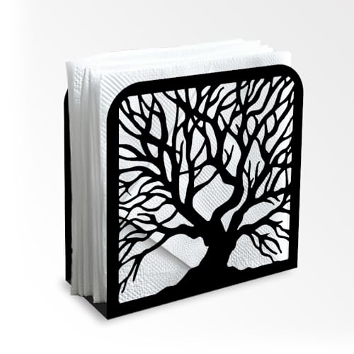 Dekorativer Serviettenhalter Aus Schwarzem Metall In Baumstammform Für Den Tisch Serviettenhalter Stehend 12 x 12 x 5cm Für Zuhause Küche Restaurant Picknick Party Kaffeebar Esszimmer von DOODLREAM