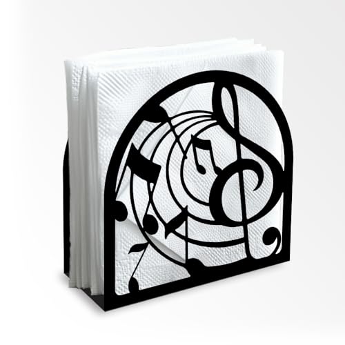 Doodlream Dekorativer Serviettenhalter Aus Schwarzem Metall Mit Musiknote Für Den Tisch Serviettenhalter Stehend 12 x 12 x 5cm Für Zuhause Küche Restaurant Picknick Party Kaffeebar Doodlream Dekorativer Serviettenhalter Aus Schwarzem Metall Mit Musiknote Für Den Tisch Serviettenhalter Stehend 12 x 12 x 5cm Für Zuhause Küche Restaurant Picknick Party Kaffeebar von DOODLREAM