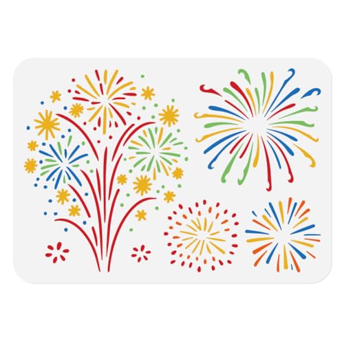 Feuerwerk Schablone Zum Malen Größe A4 wiederverwendbare Feuerwerk Schablone Aus Kunststoff Zum Malen Auf Wand Holz Möbel Stoff Leinwand DIY Bastelschablone von DOODLREAM