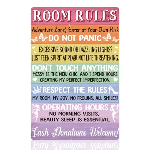 Lustiges Rosa Teen Girl Schlafzimmer Regeln Wand Dekor Zeichen Ästhetische Und Adrette Dekorationen Für Schlafzimmer Wandkunst Vintage Metall Blech Poster Für Zuhause Zimmer Wand Dekor Geschenk Lustiges Rosa Teen Girl Schlafzimmer Regeln Wand Dekor Zeichen Ästhetische Und Adrette Dekorationen Für Schlafzimmer Wandkunst Vintage Metall Blech Poster Für Zuhause Zimmer Wand Dekor Geschenk von DOODLREAM