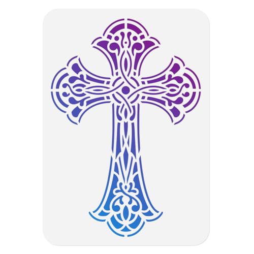 Schablone Mit Keltischem Kreuz Zum Malen 29.7 x 21cm A4 wiederverwendbare Kunststoff Malteserkreuz Osterschablone Zum Malen Auf Holz Wänden Leinwand Malteser DIY Heimdekor Bastelschablone Schablone Mit Keltischem Kreuz Zum Malen 29.7 x 21cm A4 wiederverwendbare Kunststoff Malteserkreuz Osterschablone Zum Malen Auf Holz Wänden Leinwand Malteser DIY Heimdekor Bastelschablone von DOODLREAM