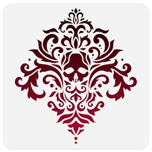 Totenkopf Damast Schablone Zum Malen 30 × 30cm Wiederverwendbare Gespleißte Halloween Schablonen Zeichenvorlage Barock DIY Handwerk Farbe Vorlage Wand Home Holz Brennen Karte Journal Leinwand Totenkopf Damast Schablone Zum Malen 30 × 30cm Wiederverwendbare Gespleißte Halloween Schablonen Zeichenvorlage Barock DIY Handwerk Farbe Vorlage Wand Home Holz Brennen Karte Journal Leinwand von DOODLREAM