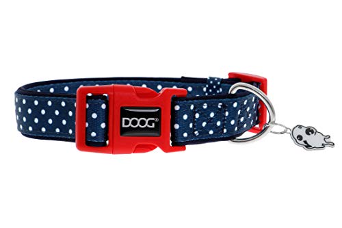 DOOG Neoprene Halsband Stella/Luna in div. Größen und Farben, Größe:L, Farbe:blau mit Punkten von DOOG