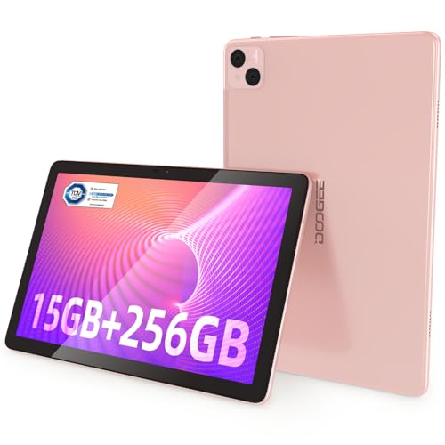 DOOGEE T10 Pro Tablet 10,1 Zoll FHD+ mit 15 GB RAM + 256 GB ROM (1 TB erweiterbar), 8580 mAh Akku, Octa-Core Android 12 Tablet mit Dual 4G LTE, WiFi 2,4/5G, TÜV-Zertifiziert, 13MP + 8MP, Pink von DOOGEE