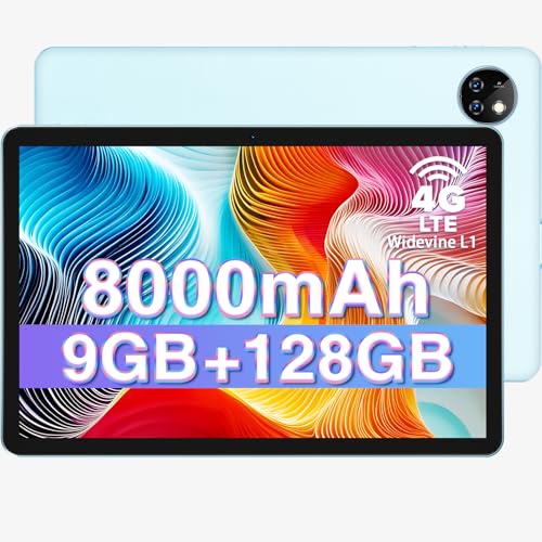 DOOGEE T10W Android Tablet 10 Zoll, Android 14 Quad Core Tablet, 9GB RAM+128GB ROM/TF 1TB, HD Touchscreen, Tablet mit 8000 mAh, Widevine L1 | OTG | GPS | BT 5.0 | Dual-SIM | WiFi-6 | 2MP+5MP von DOOGEE